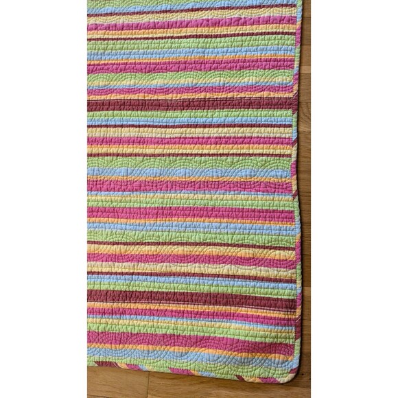 Rainbow Quilt Homemade‎ With Machine 84" X 84" & 2 Shams Full - Queen With Case - Picture 5 of 16